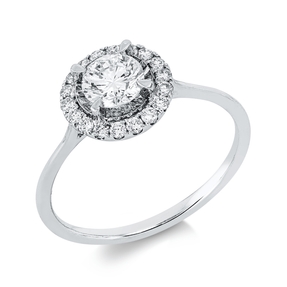 Ring aus 750 Gold Weißgold 19 Diamanten 0,72ct TW-SI B:9,1mm