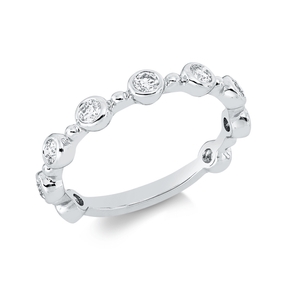 Ring aus 750 Gold Weißgold 7 Brillanten 0,36ct TW-SI B:3,2mm Zarge