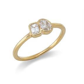 Ring aus 750 Gold Gelbgold 2 Diamanten 0,52ct TW-SI B:5,7mm