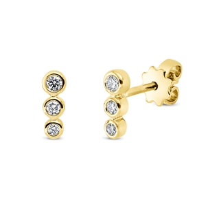 Ohrstecker aus 750 Gold Gelbgold 6 Diamanten 0,13ct TW-SI 8,2x3mm Zarge