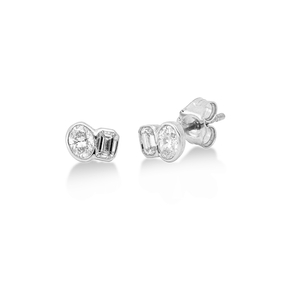 Ohrstecker aus 750 Gold Weißgold 4 Diamanten 0,49ct TW-SI 4,9x6,6mm Ohrstecker aus 750 Gold Weißgold 4 Diamanten 0,49ct TW-SI 4,9x6,6mm