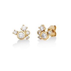 Ohrstecker aus 750 Gold Gelbgold 10 Diamanten 0,51ct TW-SI 7,4x8,6mm