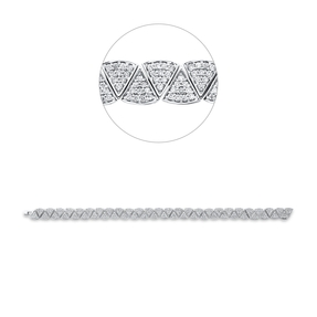 Armband aus 750 Gold Weißgold 520 Brillanten 2,6ct TW-VSI L:18,4cm