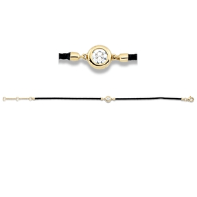 Armband aus 750 Gold Gelbgold Brillant 0,24ct TW-SI L:17,8cm Zarge