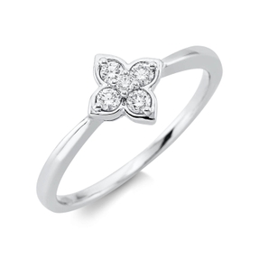 Ring aus 750 Gold Weißgold 5 Brillanten 0,18ct TW-SI B:7,9mm