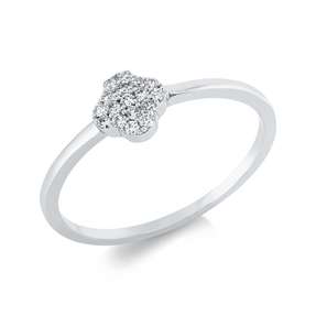Ring aus 750 Gold Weißgold 17 Brillanten 0,1ct F-SI B:5,5mm