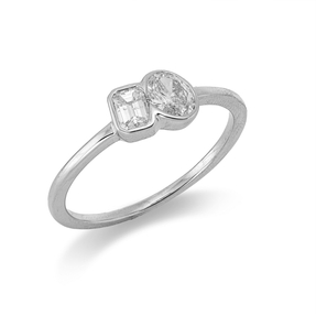 Ring aus 750 Gold Weißgold 2 Diamanten 0,5ct TW-SI B:5,7mm