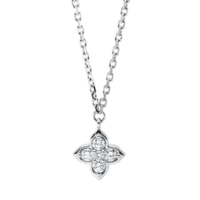 Collier aus 750 Gold Weißgold 5 Brillanten 0,17ct TW-SI L:45,7cm