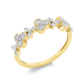 Ring aus 750 Gold gelb/weiß 24 Diamanten 0,47ct TW-SI B:5,2mm