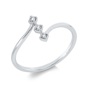 Ring aus 750 Gold Weißgold 3 Brillanten 0,06ct TW-SI B:8,8mm
