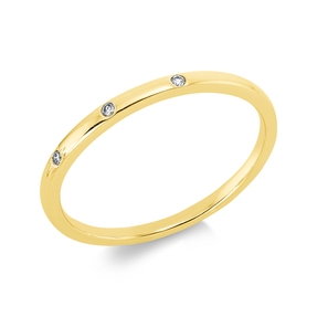 Ring aus 750 Gold Gelbgold 3 Brillanten 0,02ct TW-SI B:11,6mm