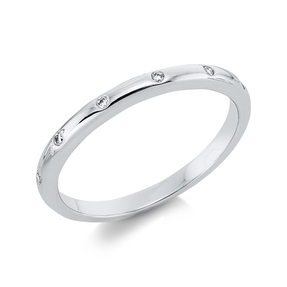 Ring aus 750 Gold Weißgold 6 Brillanten 0,05ct TW-SI B:12,2mm