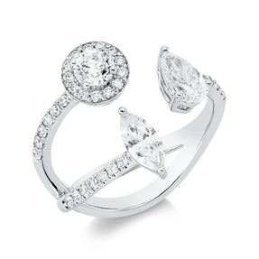 Ring aus 750 Gold Weißgold 35 Diamanten 1,16ct B:15,6mm