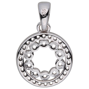 Kleiner Anhänger rund aus 925 Silber rhodiniert mit 36 Zirkonia Ø 10,7mm Kleiner Anhänger rund aus 925 Silber rhodiniert mit 36 Zirkonia Ø 10,7mm
