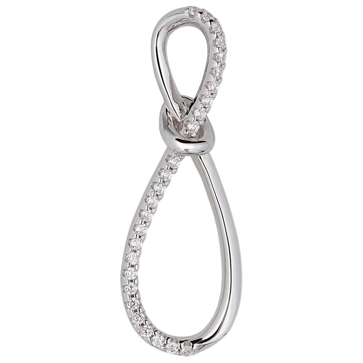 Anhänger Schleife aus 925 Silber rhodiniert mit 26 Zirkonia