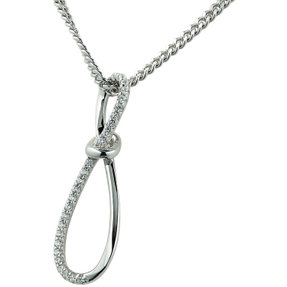 Anhänger Schleife 27,3x9,4mm aus 925 Silber rhodiniert mit 26 Zirkonia Anhänger Schleife 27,3x9,4mm aus 925 Silber rhodiniert mit 26 Zirkonia