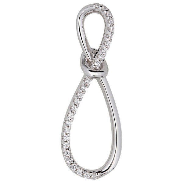 Anhänger Schleife aus 925 Silber rhodiniert mit 26 Zirkonia