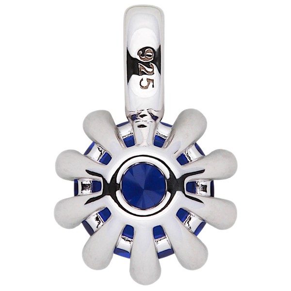 Anhänger aus 925 Silber rhodiniert mit Spinell blau synthetisch