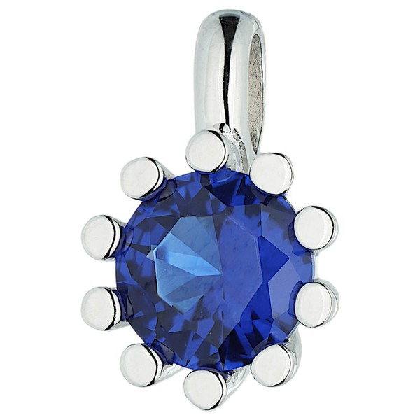 Anhänger aus 925 Silber rhodiniert mit Spinell blau synthetisch
