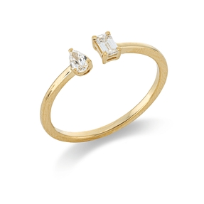 Ring aus 750 Gold Gelbgold 2 Diamanten 0,24ct TW-SI B:7,1mm