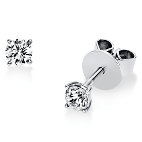 Solitaire Ohrstecker aus 750 Weißgold 2 Brillanten 0,3ct TW-SI Ø3,3mm 4er-Krappe