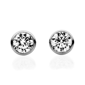 Solitaire Ohrstecker aus 585 Gold Weißgold 2 Brillanten 0,1ct TW-SI V-Zarge