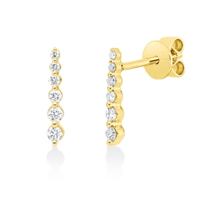 Ohrstecker aus 750 Gold Gelbgold 12 Diamanten 0,2ct TW-SI 12,3x2,3mm