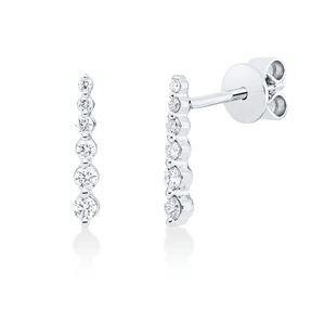 Ohrstecker aus 750 Gold Weißgold 12 Diamanten 0,2ct TW-SI 12,3x2,3mm