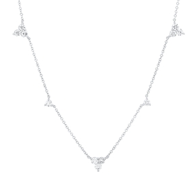 Collier aus 585 Gold Weißgold 13 Brillanten 1,04ct TW-SI L:45,7cm Collier aus 585 Gold Weißgold 13 Brillanten 1,04ct TW-SI L:45,7cm