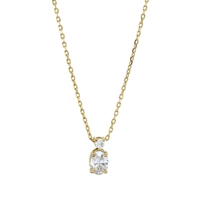 Collier aus 750 Gold Gelbgold 2 Diamanten 0,34ct TW-SI L:45cm