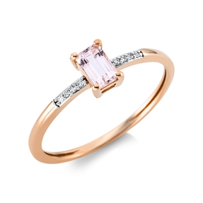 Ring aus 750 Rotgold Morganit 0,24ct rosa 8 Diamanten 0,02ct TW-SI B:5,4mm Ring aus 750 Rotgold Morganit 0,24ct rosa 8 Diamanten 0,02ct TW-SI B:5,4mm