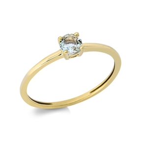 Ring aus 750 Gold Gelbgold Amethyst 0,23ct grün B:4mm 4er-Krappe