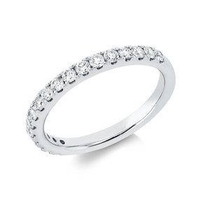 Halb-Memoire Ring aus 750 Weißgold 18 Brillanten 0,45ct TW-SI B:2,2mm