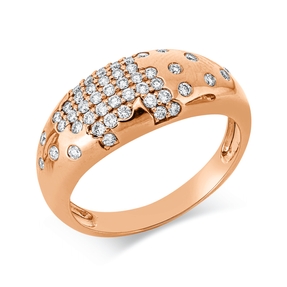 Pavé Ring aus 750 Gold Rotgold 53 Brillanten 0,39ct F-VSI B:8,8mm