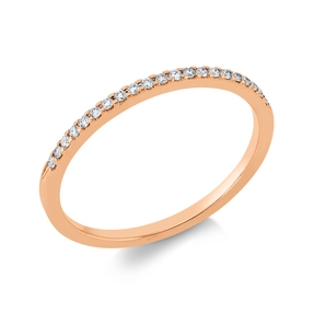 Halb-Memoire Ring aus 750 Gold Rotgold 21 Brillanten 0,09ct TW-SI B:1,3mm