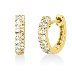 Creolen aus 750 Gold Gelbgold 38 Diamanten 0,28ct TW-SI 11,2x1,3mm