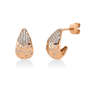 Pavé Ohrstecker aus 750 Gold Rotgold 72 Brillanten 0,36ct F-VSI 14,4x8,2mm