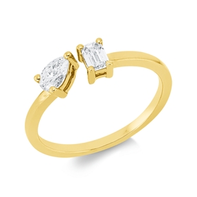 Ring aus 750 Gold Gelbgold 2 Diamanten 0,44ct TW-SI B:4,7mm