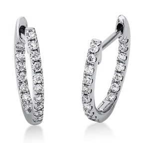 Creolen aus 750 Gold Weißgold 34 Brillanten 0,24ct TW-SI 13,2x1,6mm