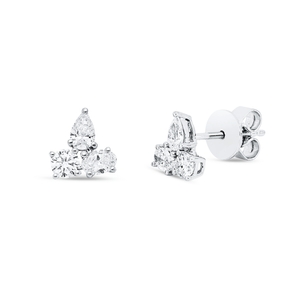 Ohrstecker aus 750 Gold Weißgold 6 Diamanten 0,52ct TW-SI 6,7x6,2mm