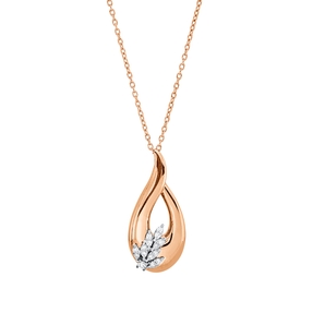 Collier aus 750 Gold weiß/rot 15 Brillanten 0,13ct F-VSI L:45,7cm