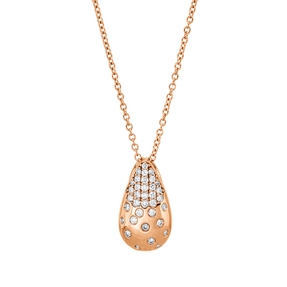 Pavé Collier aus 750 Gold Rotgold 35 Brillanten 0,24ct F-VSI L:45,7cm