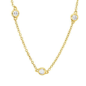 Collier aus 750 Gold Gelbgold 11 Brillanten 0,7ct TW-SI/PI L:45,7cm