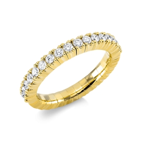 Flex-Ring aus 750 Gold Gelbgold 17 Brillanten 0,48ct TW-SI B:3,1mm 4er-Krappe