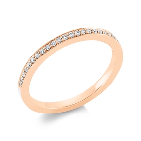 Halb-Memoire Ring aus 750 Rotgold Emaille weiß 26 Brillanten 0,13ct TW-SI B:1,7mm Halb-Memoire Ring aus 750 Rotgold Emaille weiß 26 Brillanten 0,13ct TW-SI B:1,7mm