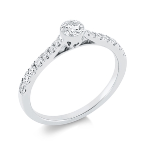 Ring aus 750 Gold Weißgold 15 Diamanten 0,5ct TW-SI