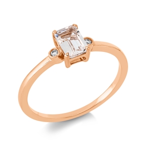 Ring aus 750 Gold Rotgold Morganit 0,51ct 2 Brillanten 0,02ct TW-SI B:8,4mm