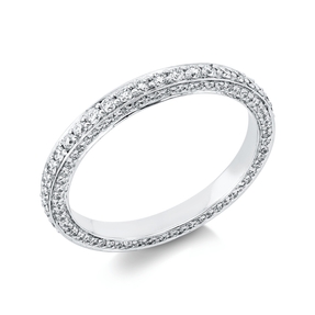 Ring aus 585 Gold Weißgold 166 Brillanten 0,78ct TW-SI B:2mm