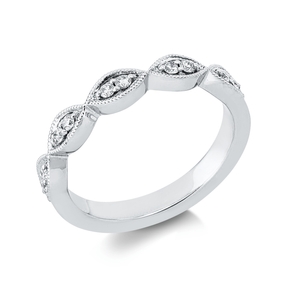 Ring aus 585 Gold Weißgold 10 Brillanten 0,14ct W-PI B:3,3mm