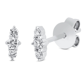Ohrstecker aus 750 Gold Weißgold 6 Brillanten 0,13ct W-SI 5,6x2,7mm